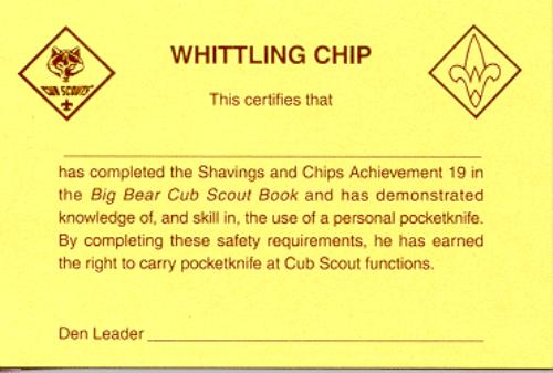 Public Whittling Chip Cub Scout Pack 79 (mentor, Ohio)